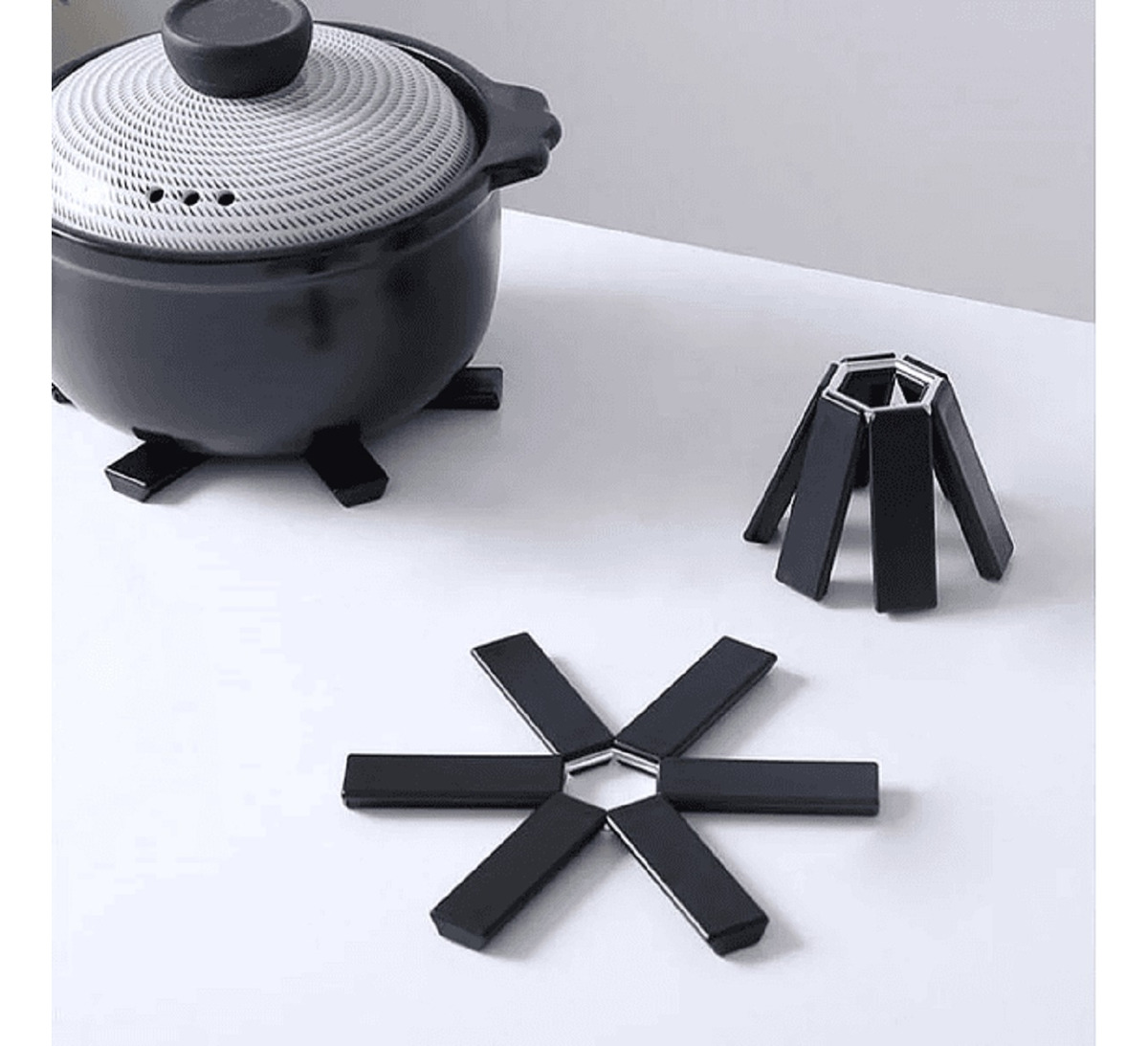 SET 10 SOPORTES OLLAS INDIVIDUAL AISLANTE CALOR PLEGABLE LAU - 6