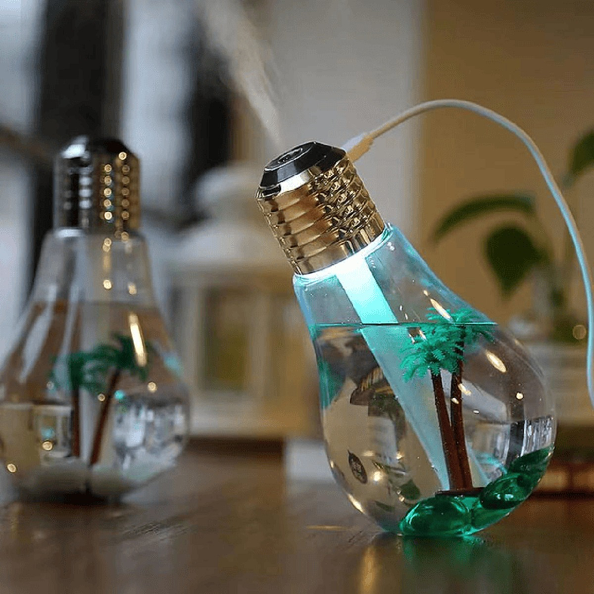 HUMIDIFICADOR DISEÑO BOMBILLO NOCTURNO DECORA PORTÁTIL LAU - 6