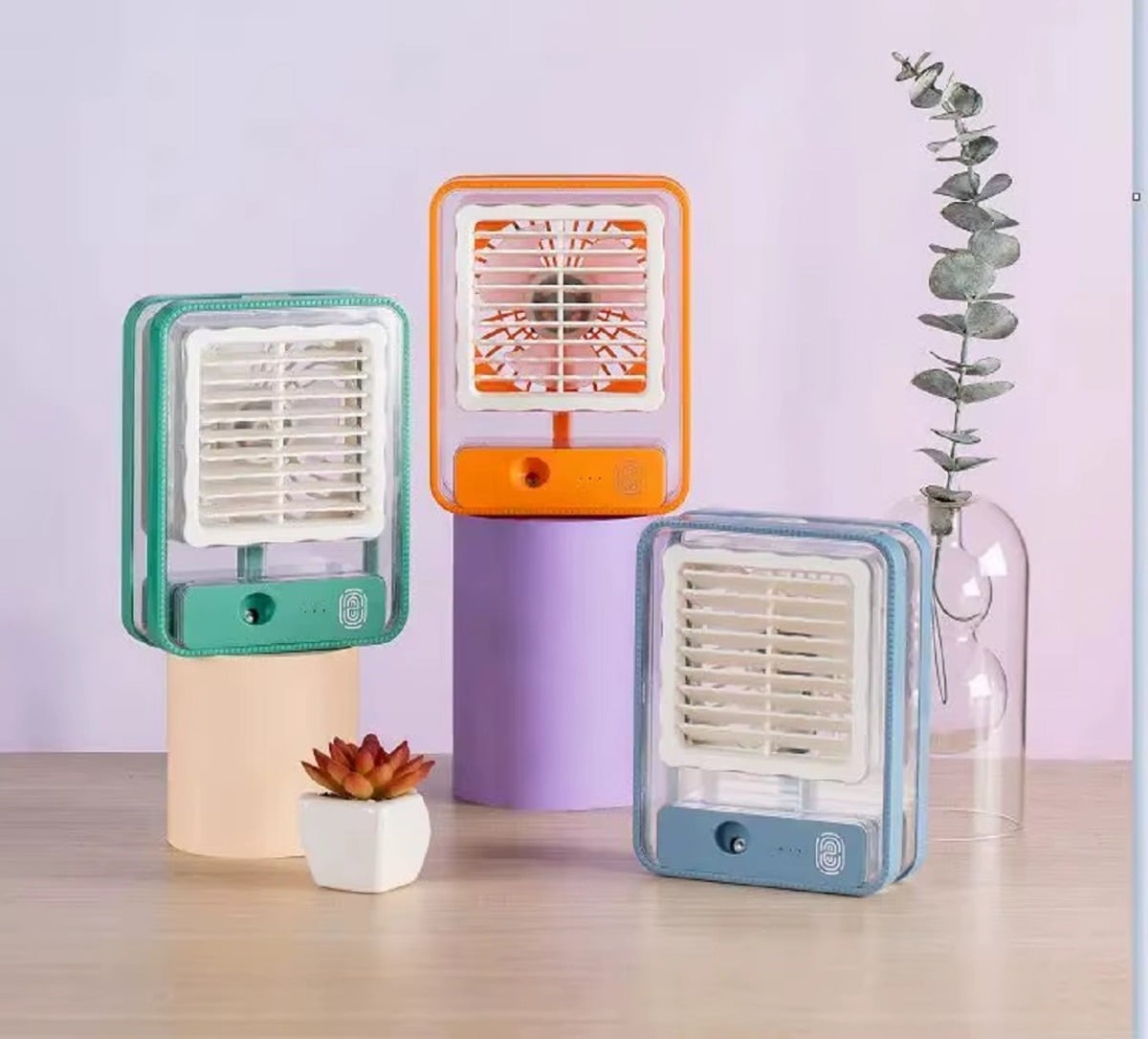MINI ENFRIADOR AMBIENTE PORTÁTIL LUZ LED RECARGABLE LAU - 2