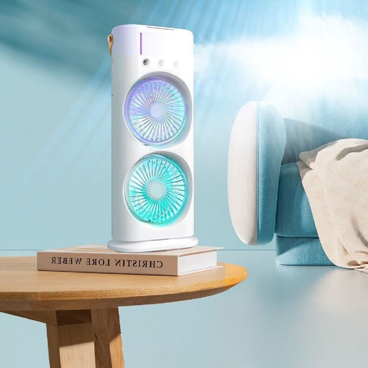 VENTILADOR PORTÁTIL ESCRITORIO DOBLE 12'' PRÁCTICO HOGAR LAU - 7