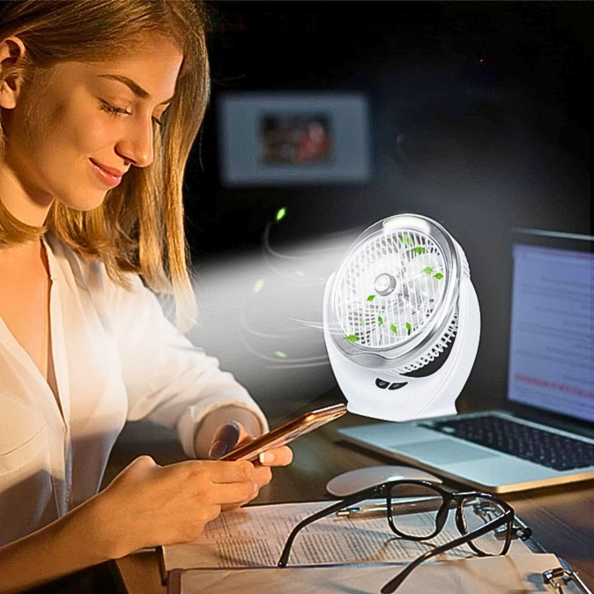 VENTILADOR ESCRITORIO PORTÁTIL USB 360° HOGAR VIAJE LAU - 2