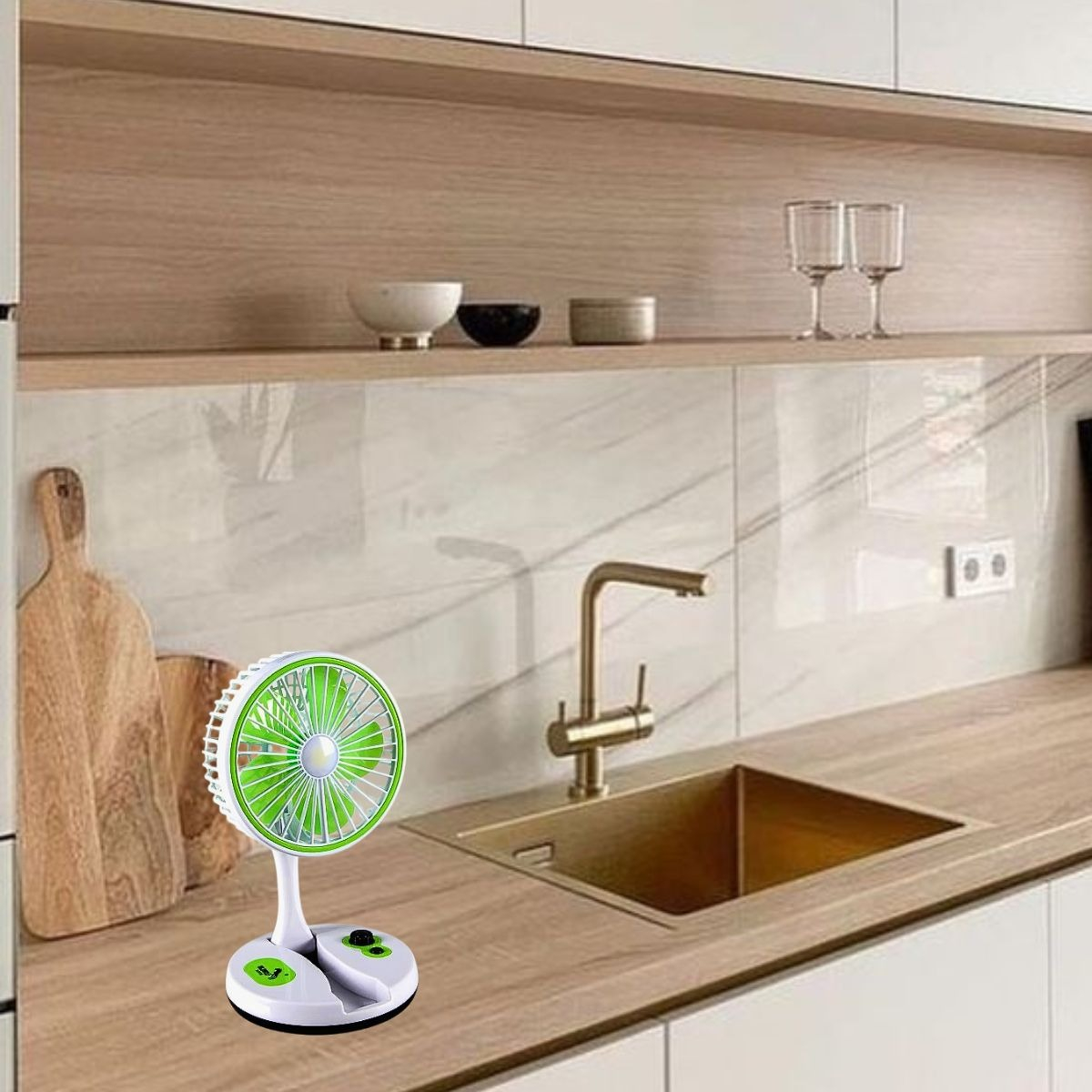 VENTILADOR MESA USB PORTÁTIL PLEGABLE LUCES LED HOGAR LAU - 3