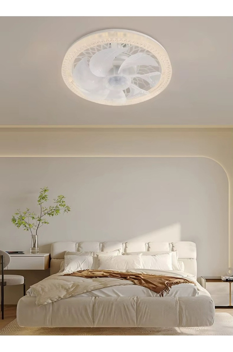 VENTILADOR TECHO LUZ LED DISEÑO MINIMALISTA HOGAR LAU - 2