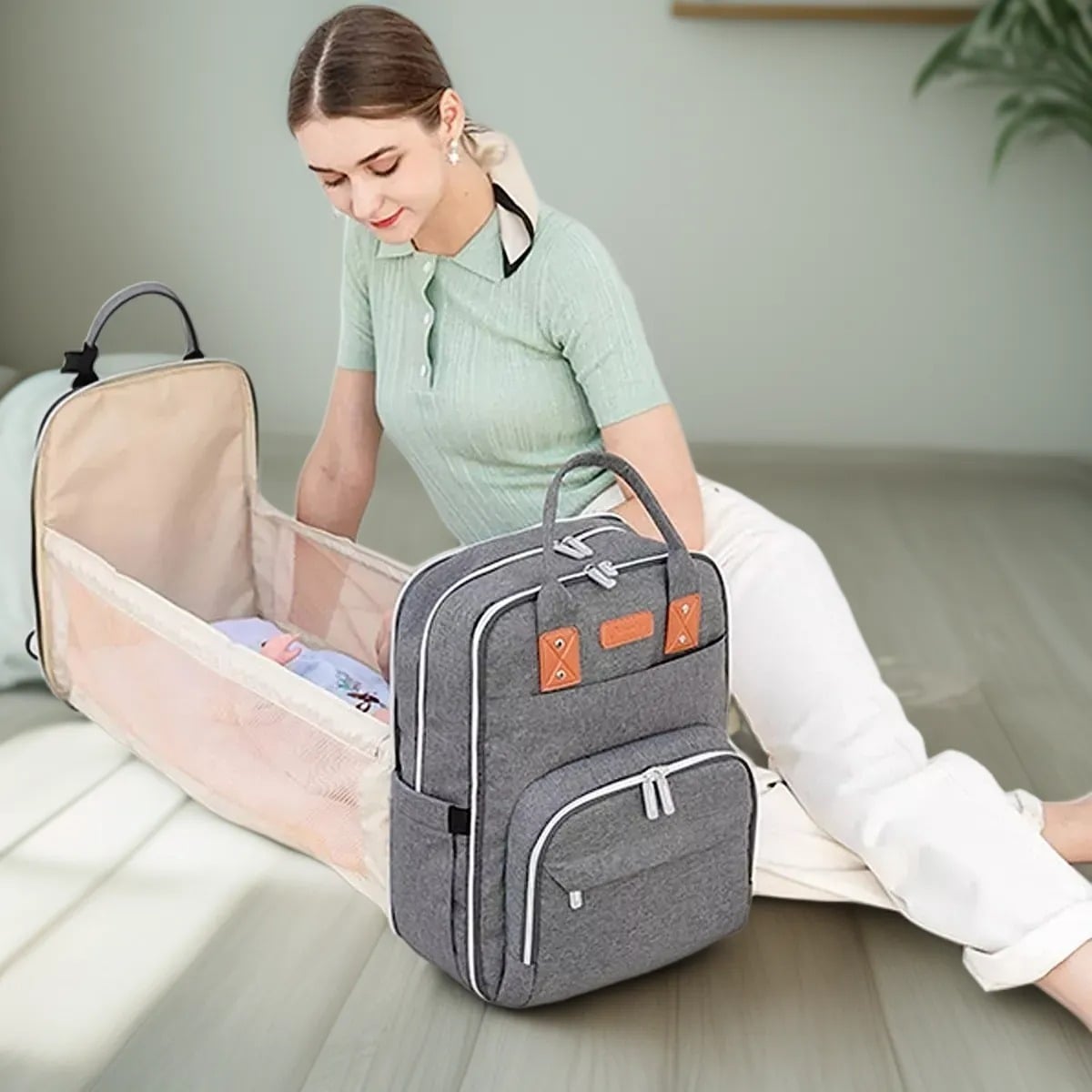 MOCHILAS BOLSOS PAÑALERA PORTÁTIL LIGERO MAMÁ BEBES LAU - 5