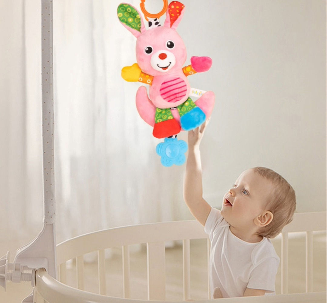 SONAJERO COLGANTE MOVIL DISEÑO CONEJITO BEBE 3-M CUNA LAU - 5