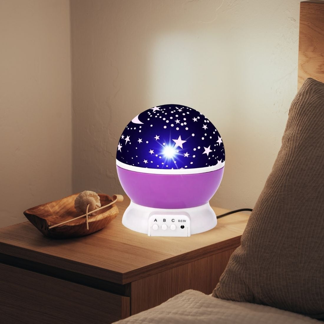 PROYECTOR ROTATORIA CIELO ESTRELLAS NOCHE ALUMBRA BEBE LAU - 4
