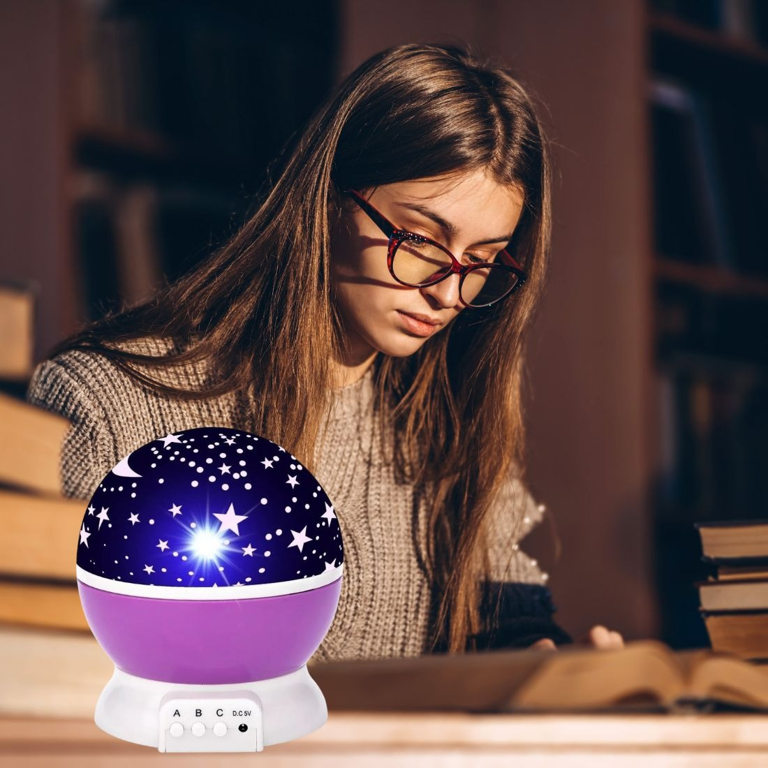 PROYECTOR ROTATORIA CIELO ESTRELLAS NOCHE ALUMBRA BEBE LAU - 6