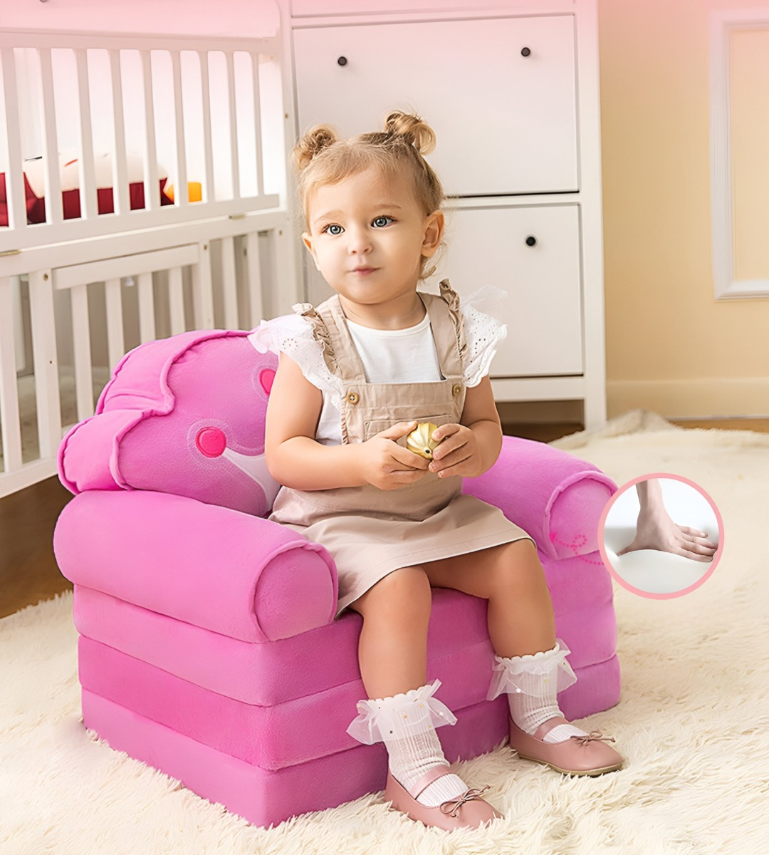 SOFÁ CAMA SILLA REPOSABRAZOS TRIPLE PLEGABLE NIÑOS JHN - 4