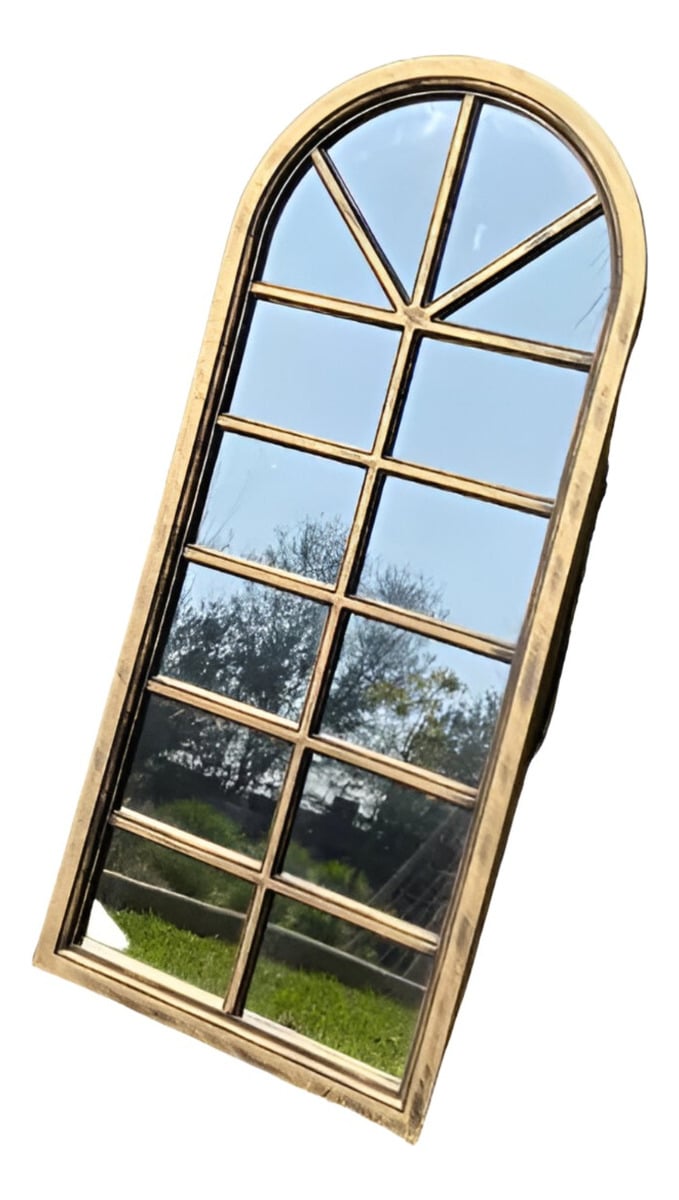 ESPEJO PARED DECORATIVO VENTANA CATEDRAL VINTAGE DORADO JHN - 2