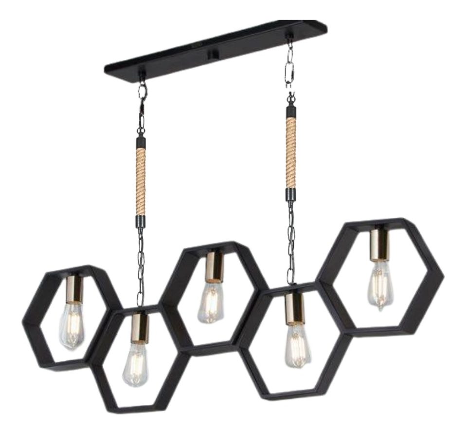 LAMPARA COLGANTE TECHO MODERNO 5 LUCES SALA REST HOGAR LAU - 1