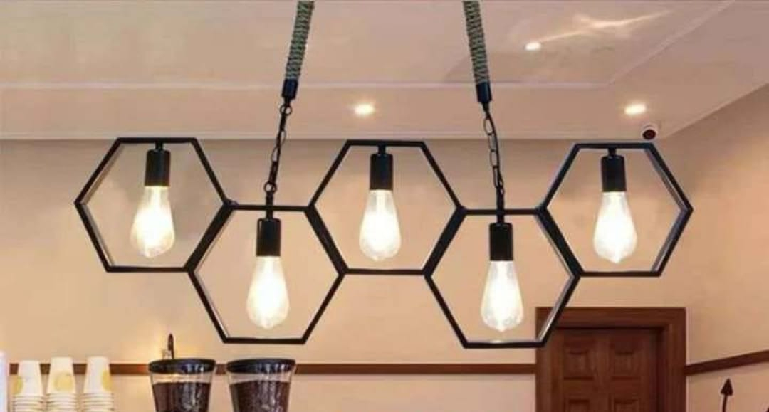 LAMPARA COLGANTE TECHO MODERNO 5 LUCES SALA REST HOGAR LAU - 8