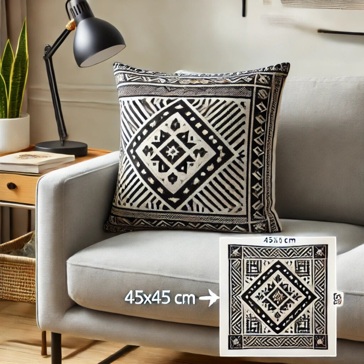 SET 2 FUNDAS COJIN ESTILO NORDICAS GEOMETRICO BOHEMIO LAU - 2