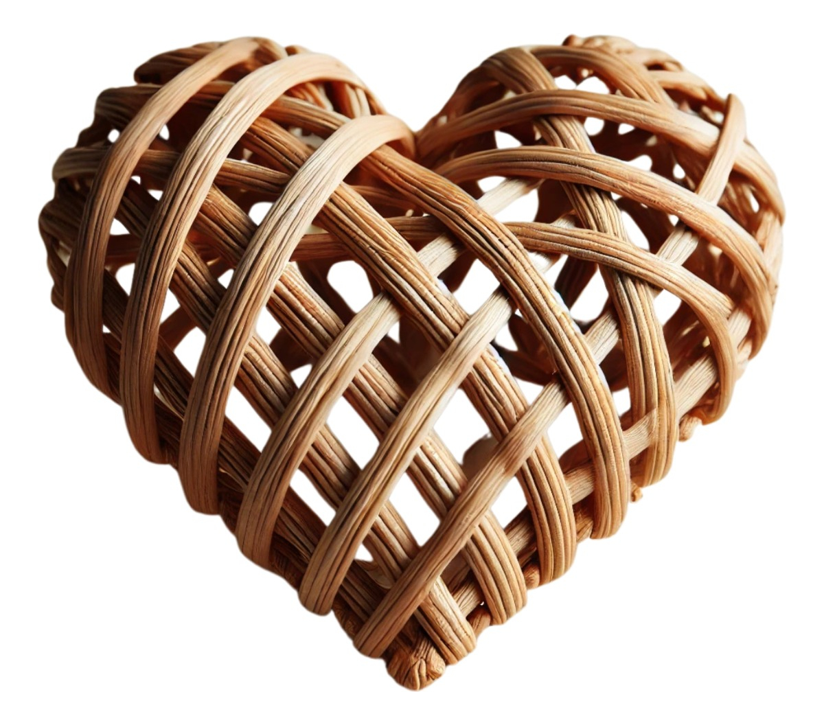 SET 3 ADORNOS CORAZON MIMBRE DECORATIVO 25 CM HOGAR LAU - 2