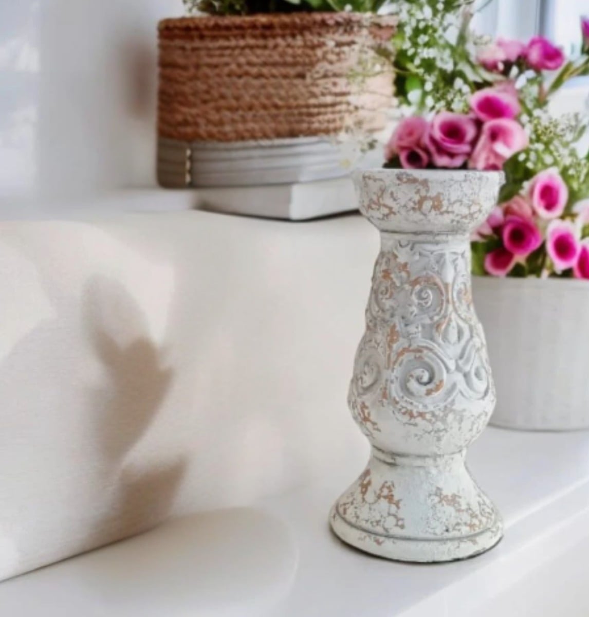 COLUMNA PEDESTAL DECORATIVO CERAMICA VINTAGE HOGAR PEQ LAU - 5