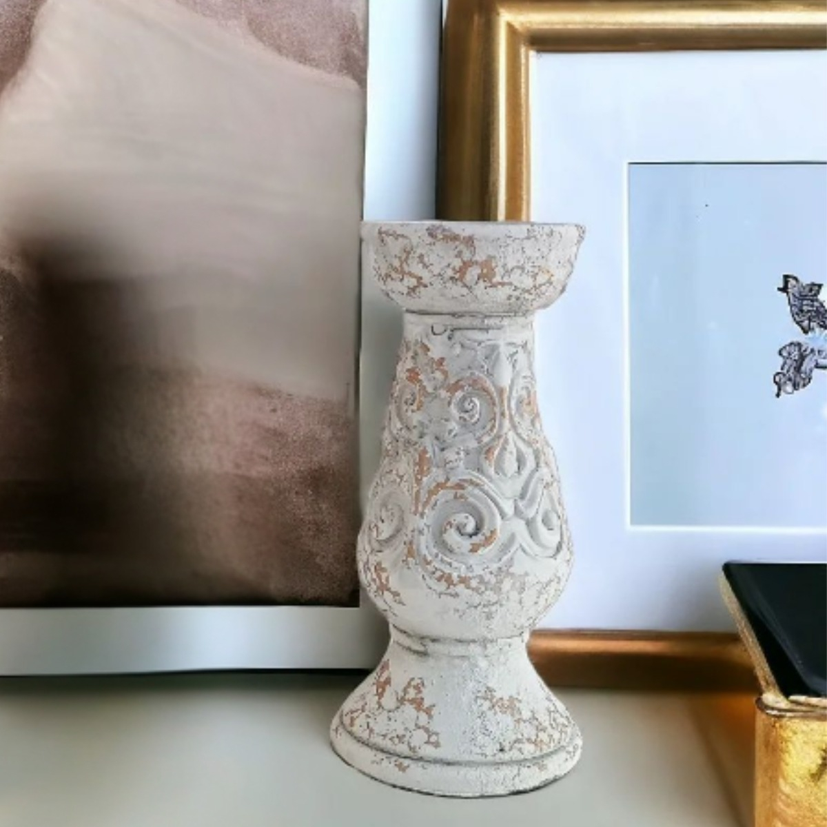 COLUMNA PEDESTAL DECORATIVO CERAMICA VINTAGE HOGAR PEQ LAU - 6