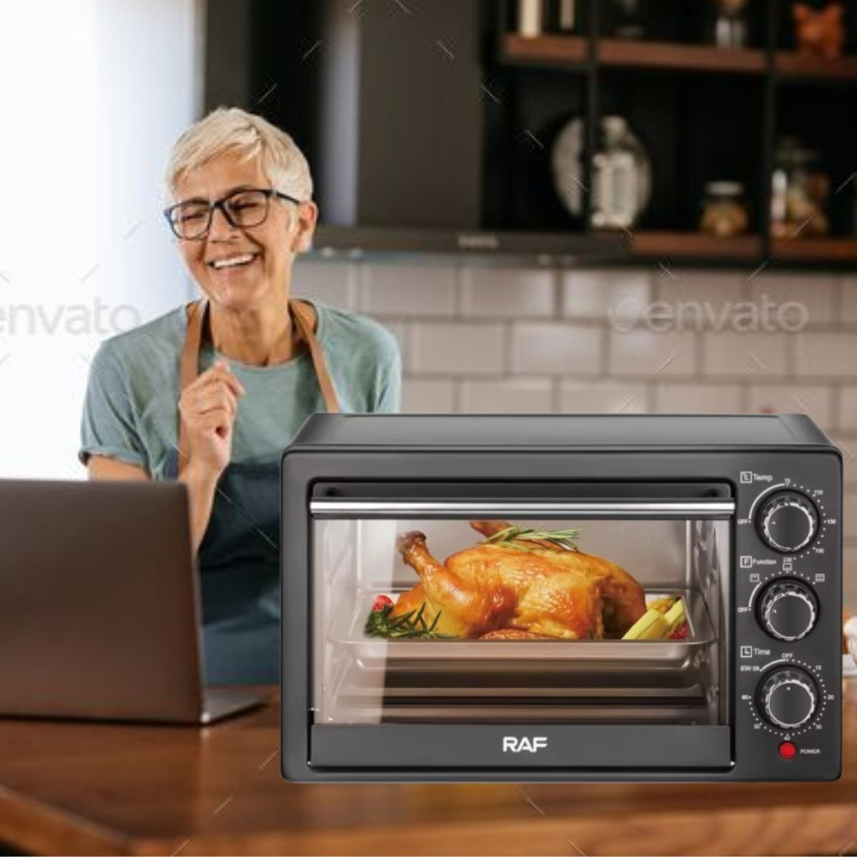HORNO ELÉCTRICO VERSÁTIL COCCIÓN UNIFORME 1200W JHN - 10
