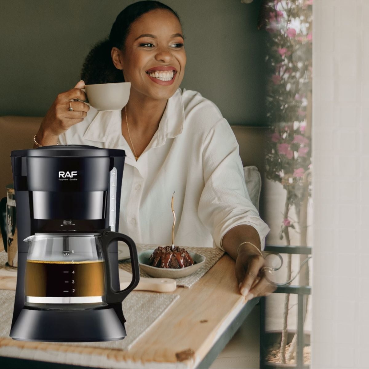 CAFETERA GOTEO SEMI AUTOMÁTICA 6 TAZAS DOMÉSTICO JHN - 4