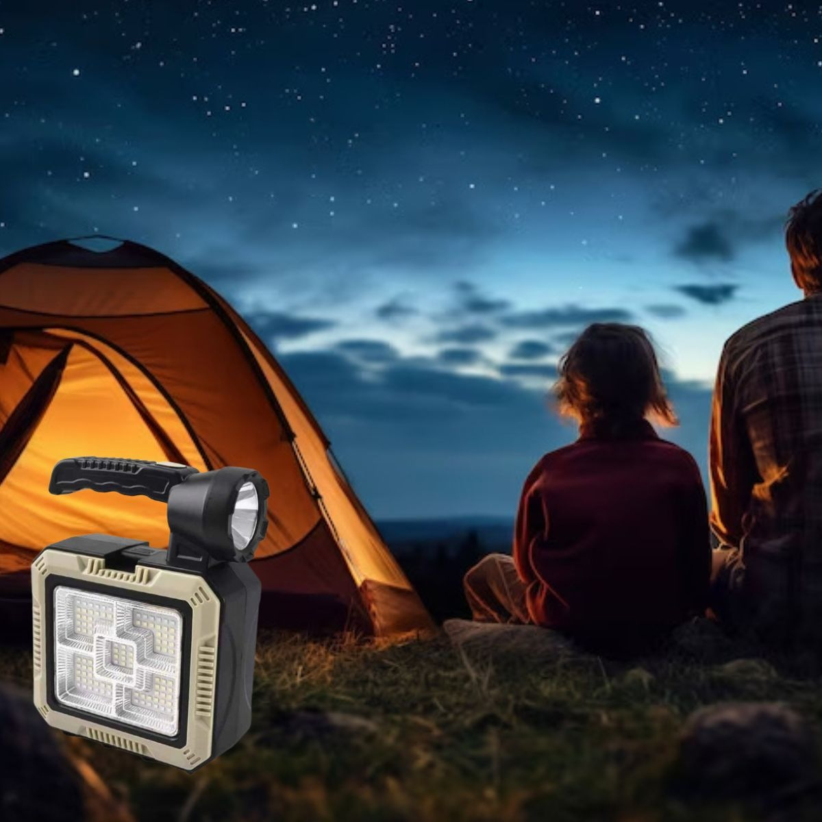 LINTERMA PORTATIL LUZ LED SOLAR KIT HERRAMIENTAS CAMPING LAU - 6