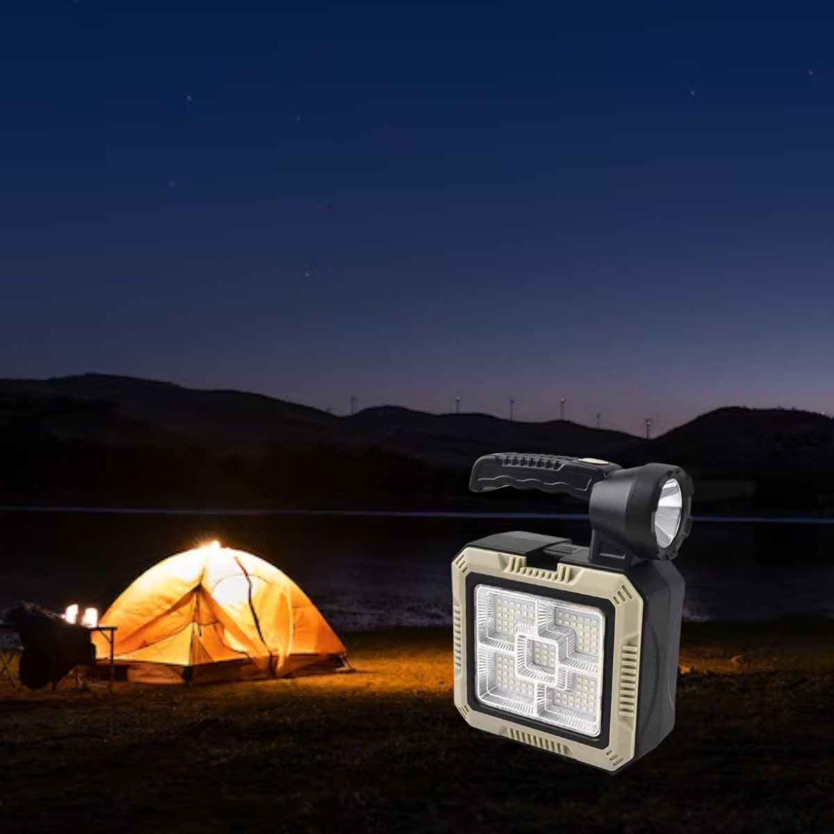 LINTERMA PORTATIL LUZ LED SOLAR KIT HERRAMIENTAS CAMPING LAU - 7