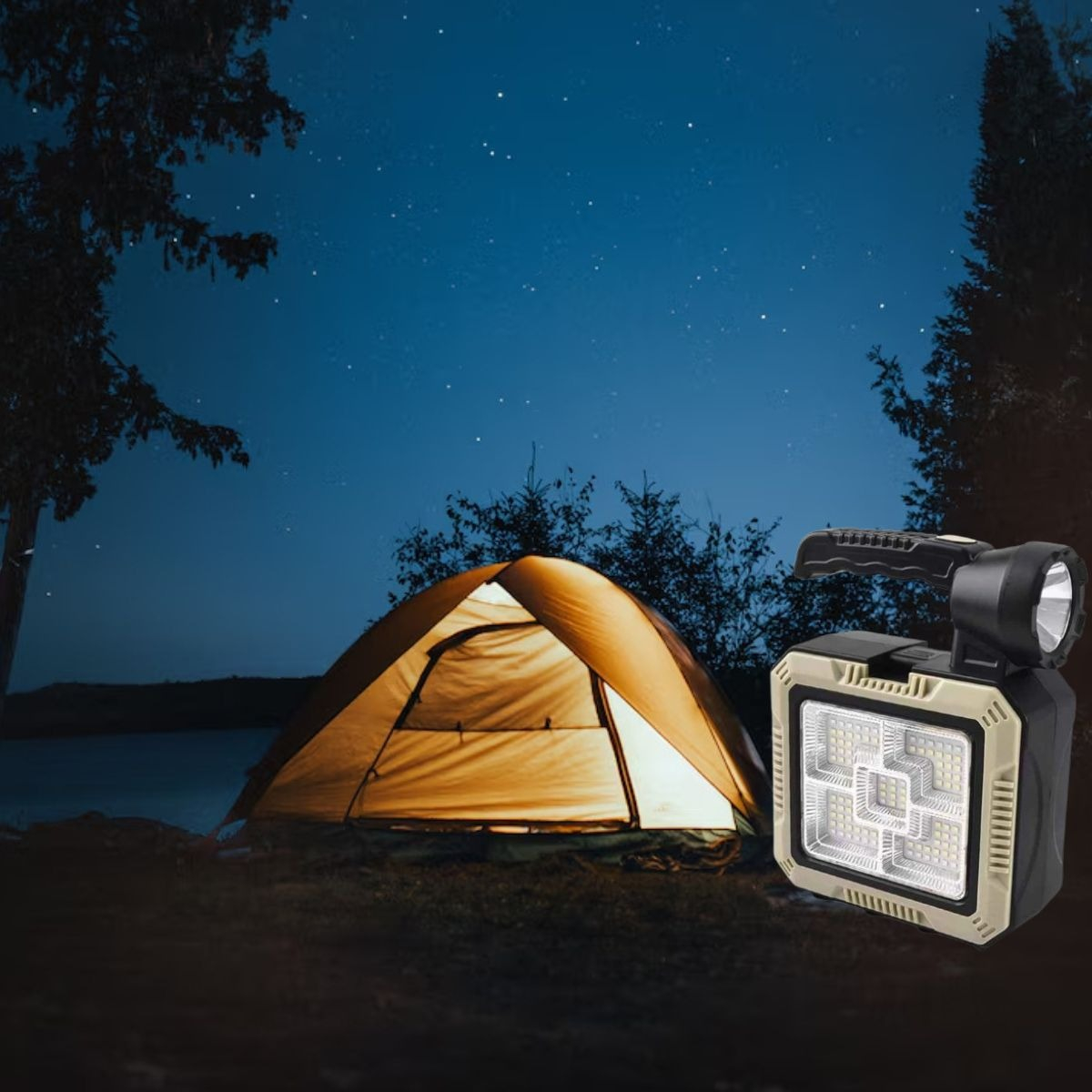 LINTERMA PORTATIL LUZ LED SOLAR KIT HERRAMIENTAS CAMPING LAU - 8