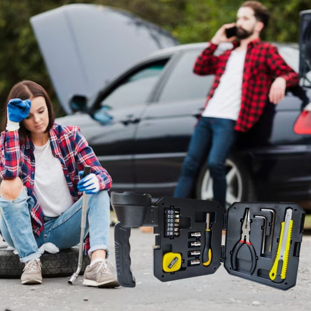 LINTERMA PORTATIL LUZ LED SOLAR KIT HERRAMIENTAS CAMPING LAU - 9