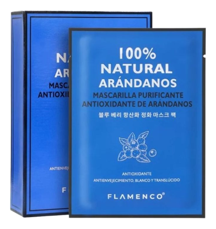SET 4 MASCARILLAS FACIAL PURIFICA ANTIOXIDANTE ARANDANOS LAU - 1