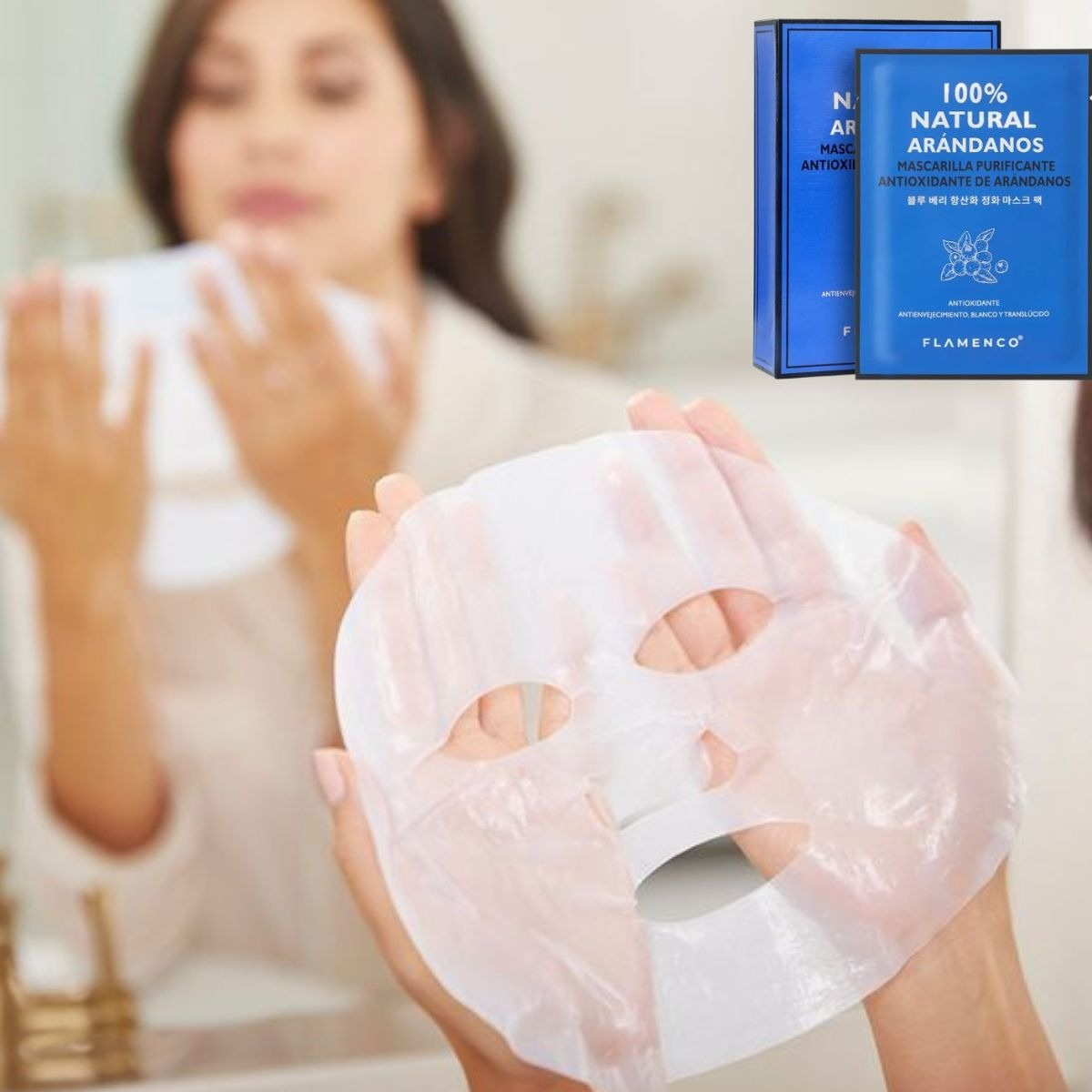 SET 4 MASCARILLAS FACIAL PURIFICA ANTIOXIDANTE ARANDANOS LAU - 2