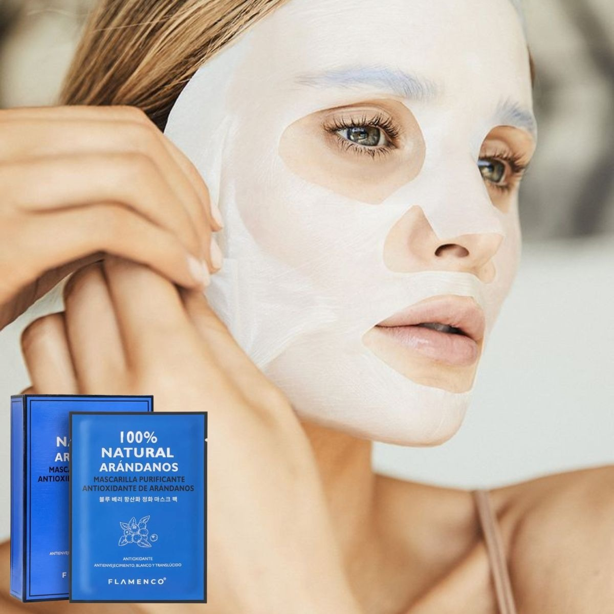 SET 4 MASCARILLAS FACIAL PURIFICA ANTIOXIDANTE ARANDANOS LAU - 8