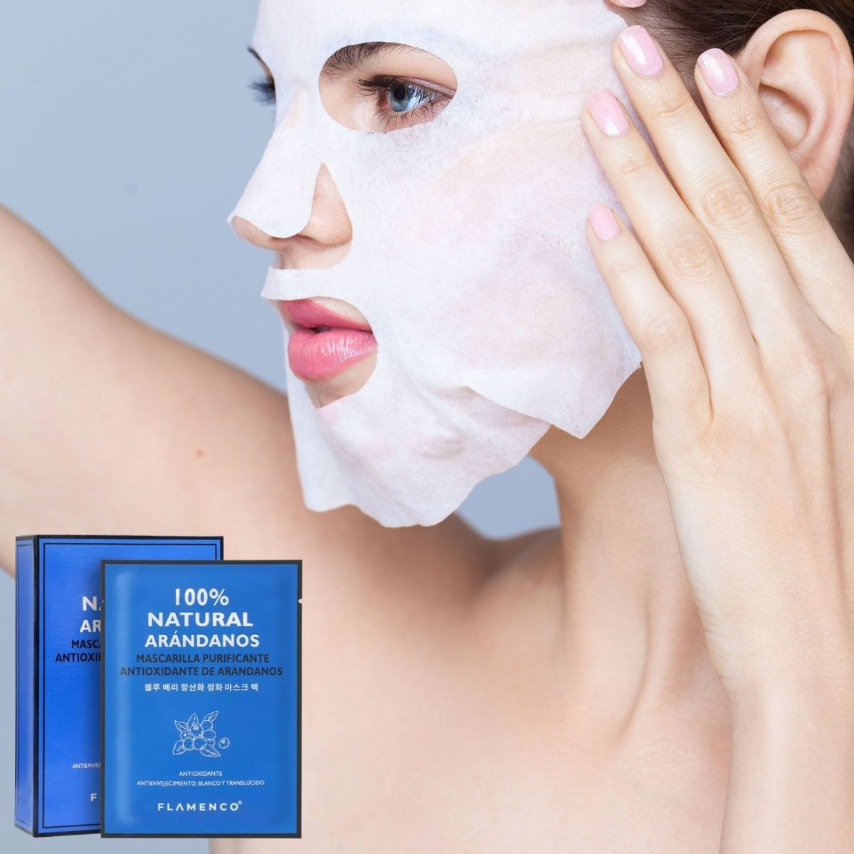 SET 4 MASCARILLAS FACIAL PURIFICA ANTIOXIDANTE ARANDANOS LAU - 9