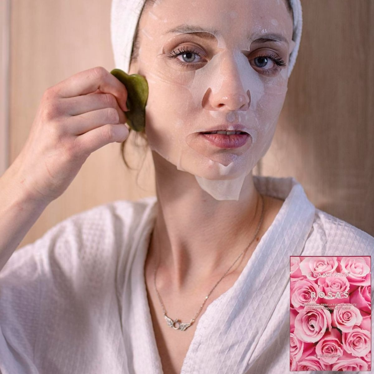 SET 3 MASCARILLA FACIAL ACLARANTE BLANQUEADORA ROSAS LAU - 9
