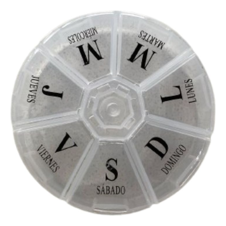 SET 5 PASTILLERO CIRCULAR SEMANAL ORGANIZADOR TABLETAS LAU - 1