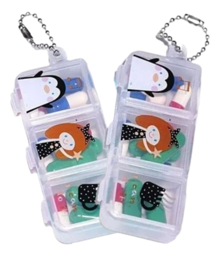 SET 8 MINI PASTILLERO DIBUJOS TOMA DIARIA NIÑOS PORTATIL LAU - 1