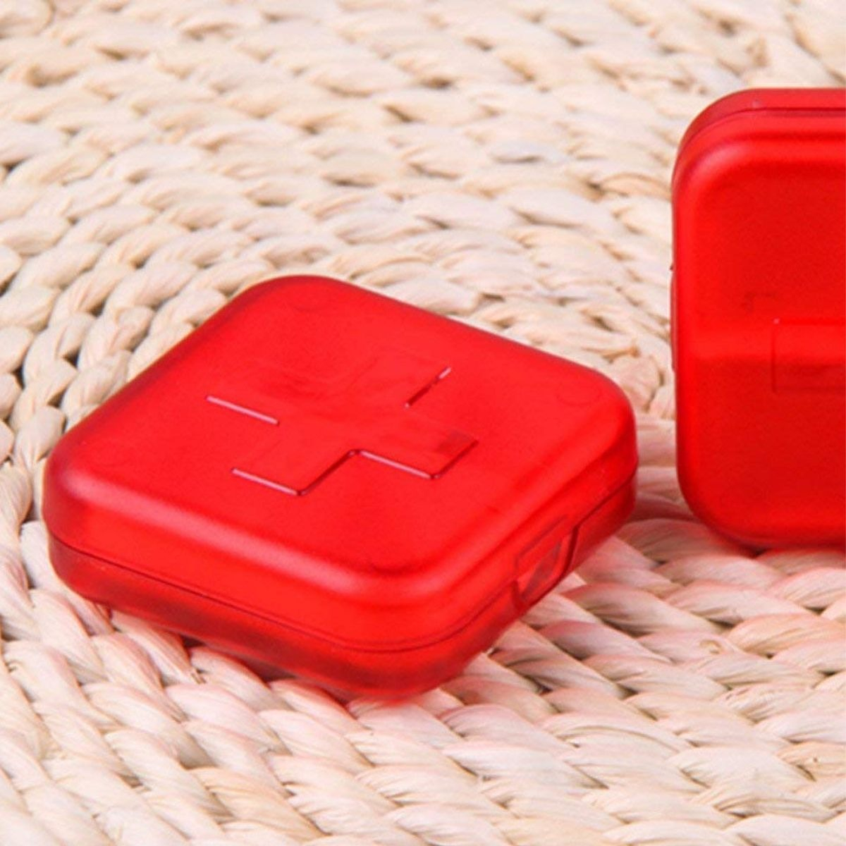 SET 6 PASTILLERO ROJO 4 COMPARTIMIENTOS MEDICAMENTOS LAU - 5