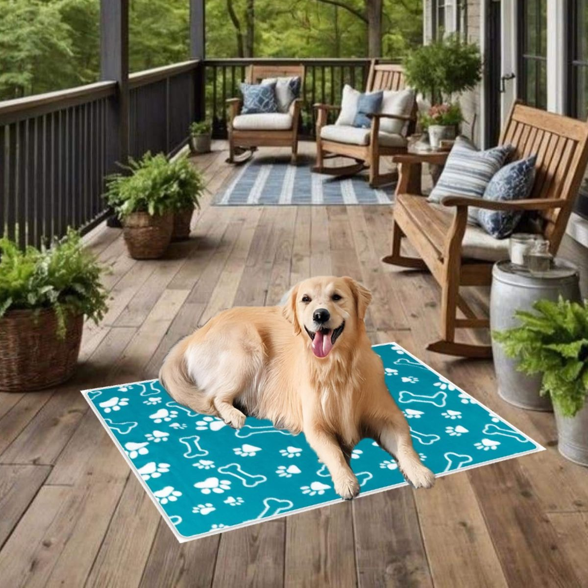 SET 3 MANTA TERMICA PARA MASCOTAS DISEÑO HUELLA 90X60 CM LAU - 7