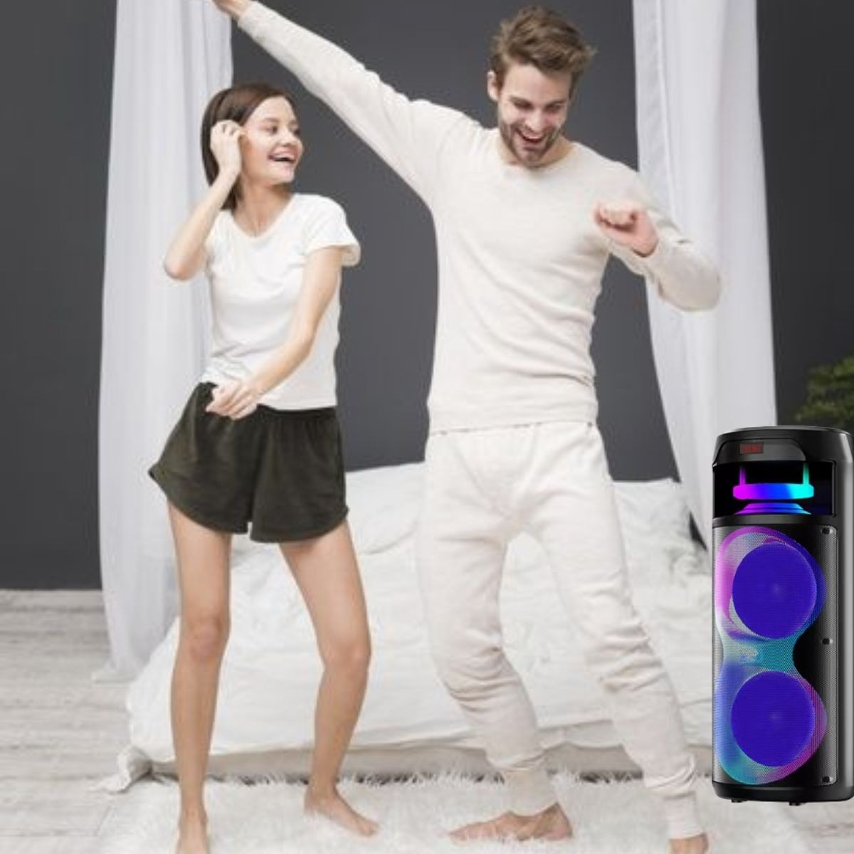 PARLANTE INALAMBRICA 40W BLUETOOTH +MICROFONO PORTATIL LAU - 8