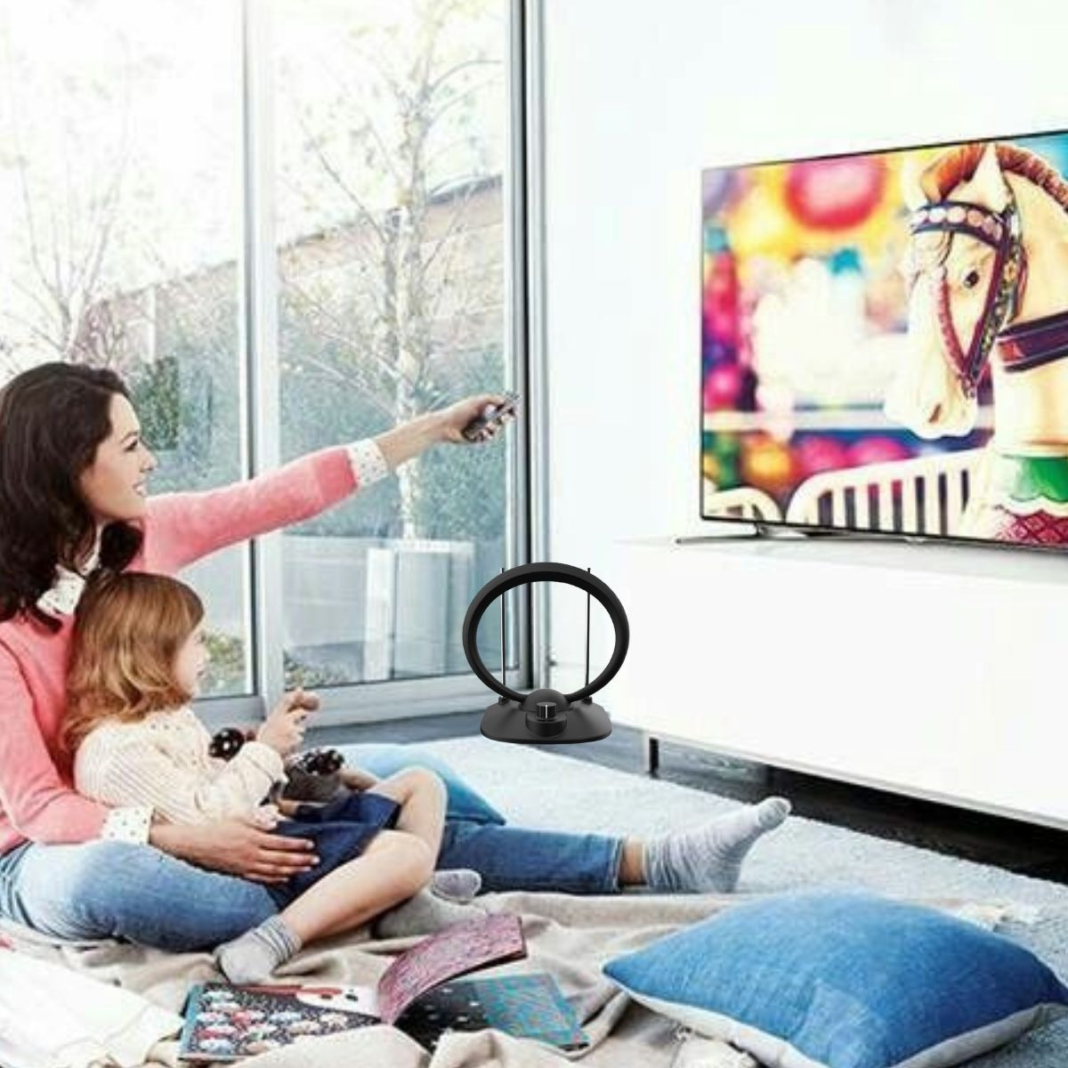 ANTENA TV HD INTERIORES OREJAS DE CONEJO UHF/VHF LAU - 2