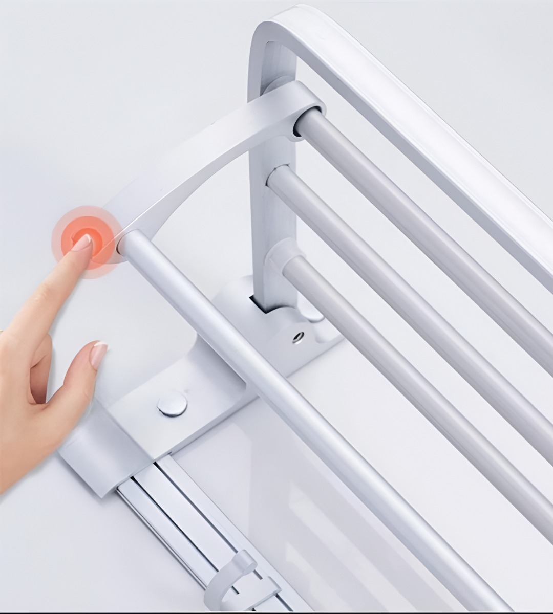 TOALLERO BAÑO BARRA MÚLTIPLE SOPORTE PLEGABLE DOBLE JHN - 7