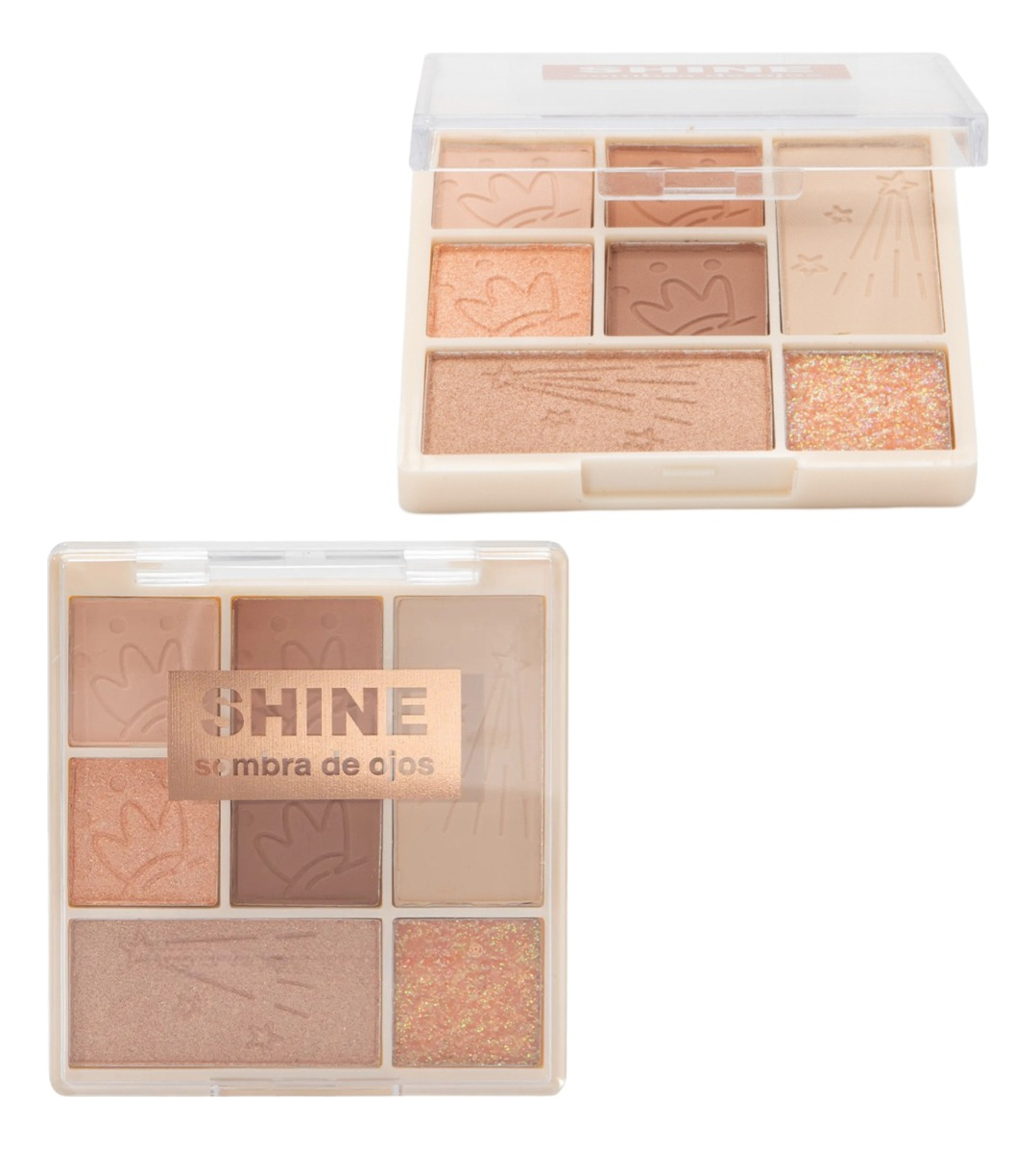 SET 3 SOMBRA OJOS PALETA MULTIFUNCIONAL POLVO 6 COLORES JHN - 1