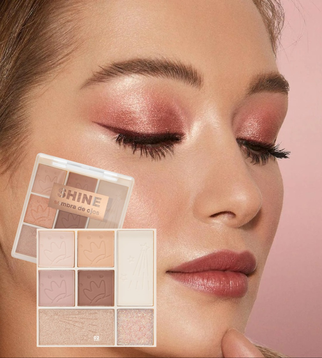 SET 3 SOMBRA OJOS PALETA MULTIFUNCIONAL POLVO 6 COLORES JHN - 7
