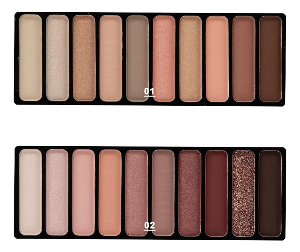 SET 2 SOMBRA OJOS PALETA MULTIFUNCIONAL POLVO 10 COLORES JHN - 3