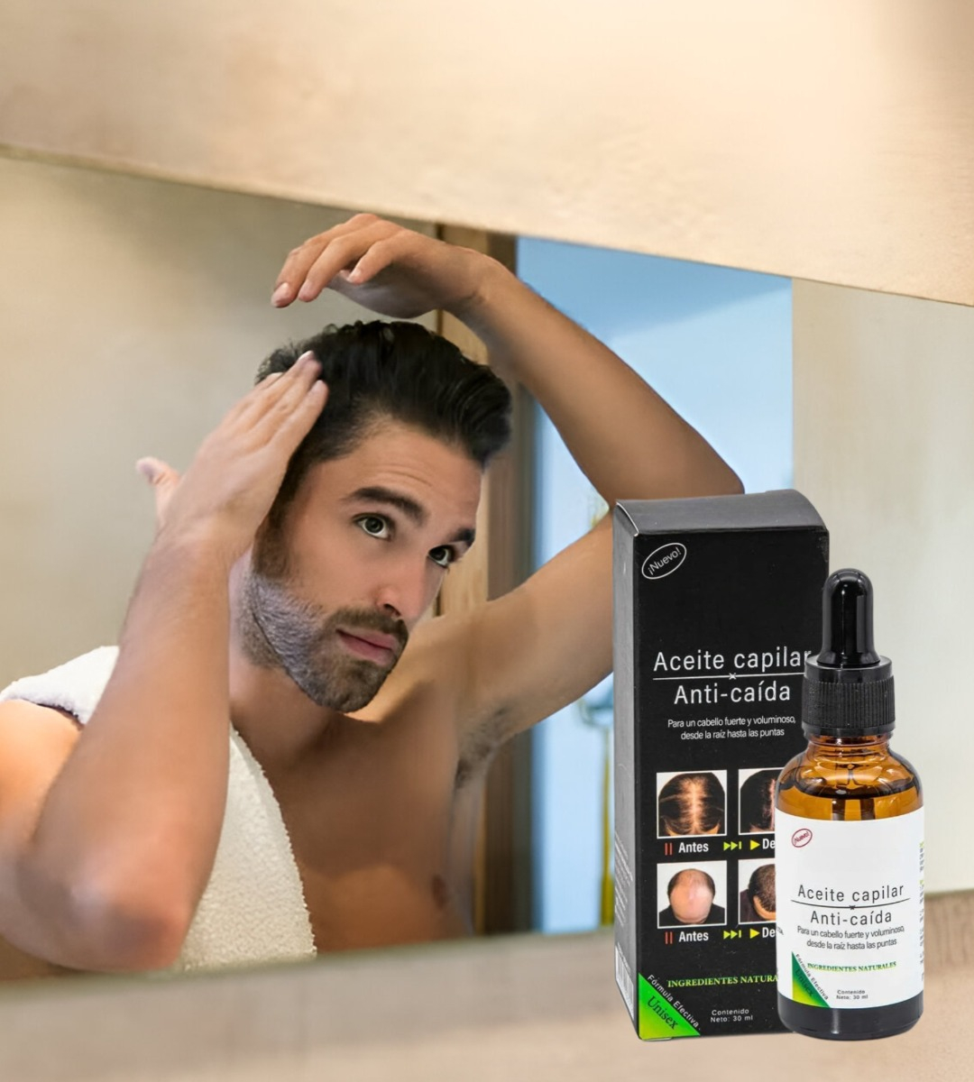 SET 3 SERUM ACEITE CAPILAR ANTICAIDA ESTIMULANTE CABELLO JHN - 9