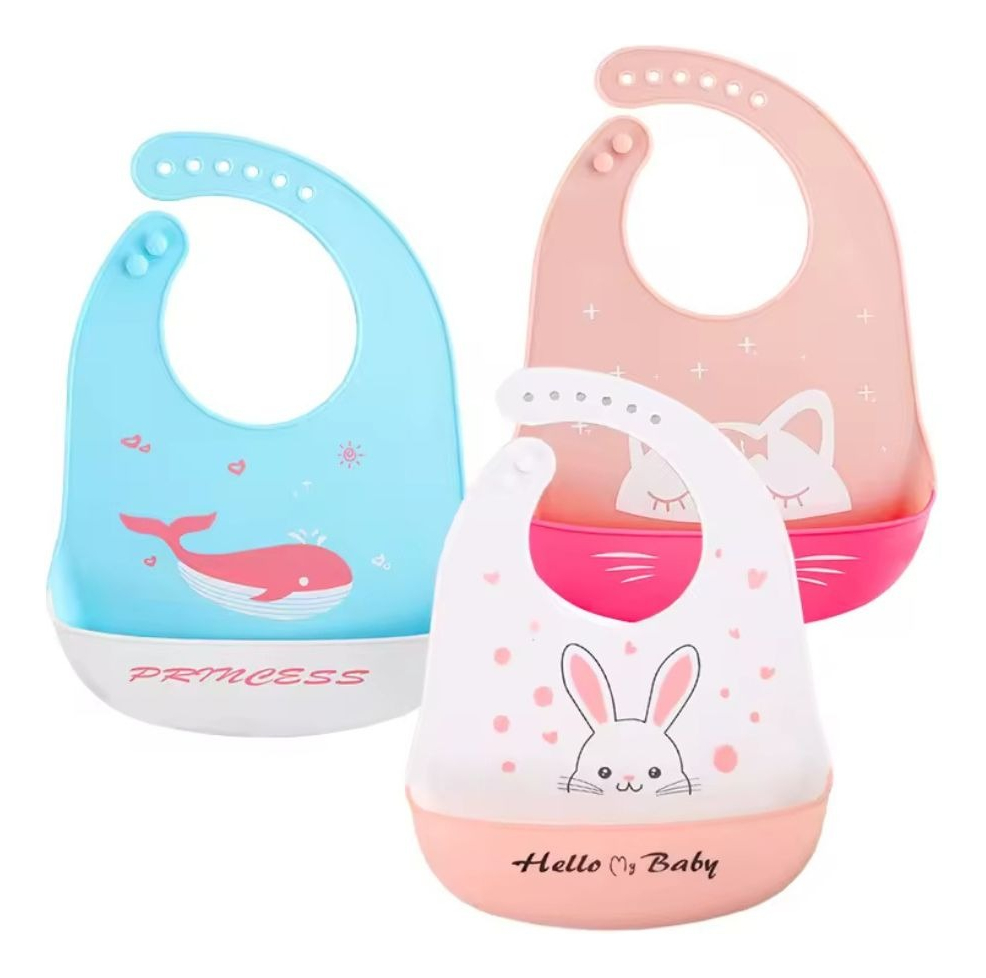 SET 3 BABEROS PLASTICOS BOLSILLO CAPTURE IMPERMEABLE LAU - 1