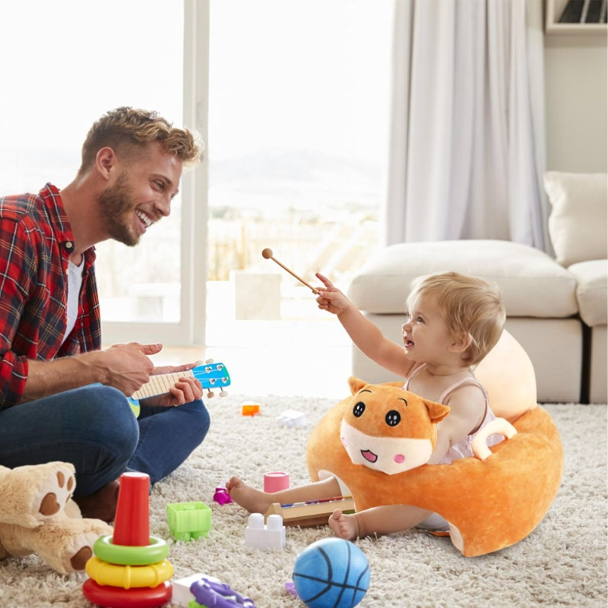 SILLA DE APOYO APRENDIZAJE ERGONOMICO FELPA SUAVE BEBE LAU - 9