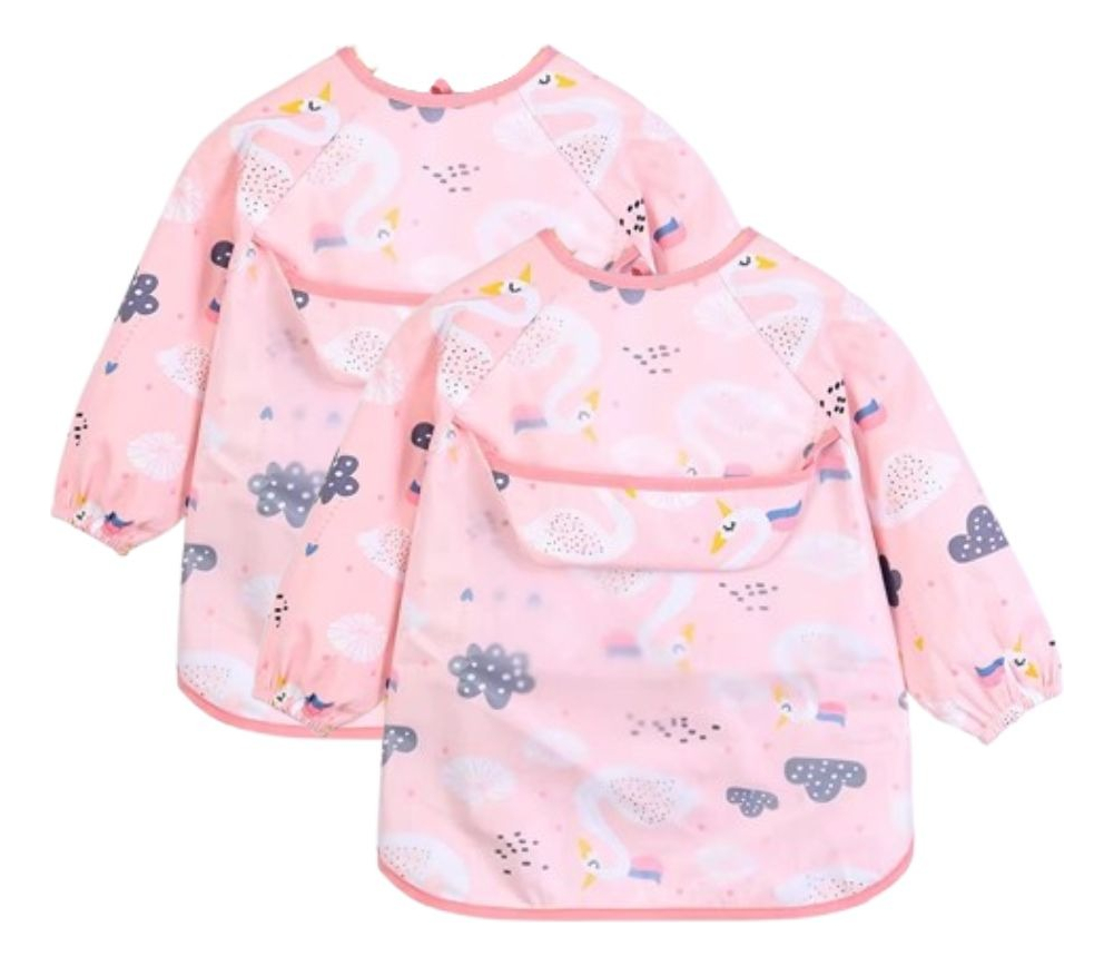 SET 2 BABEROS CON MANGAS IMPERMEABLE PINTURA NIÑO NIÑO LAU - 5