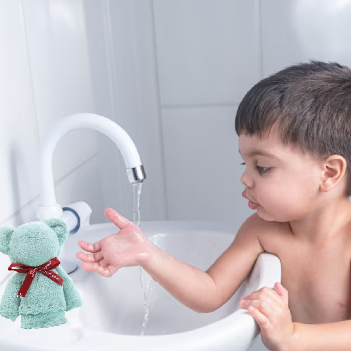 TOALLA TERCIOPELO FORMA DE OSITO SUAVIDAD TERNURA BEBE LAU - 7