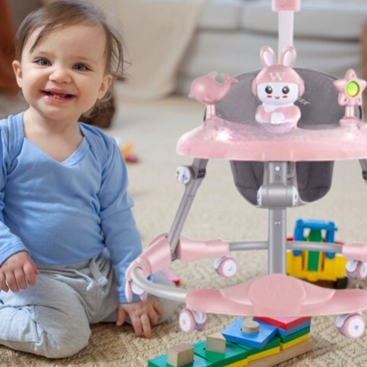 ANDADOR PARA BEBE CON MANIJA EMPUJE SEGURO ANTIVUELCO LAU - 2