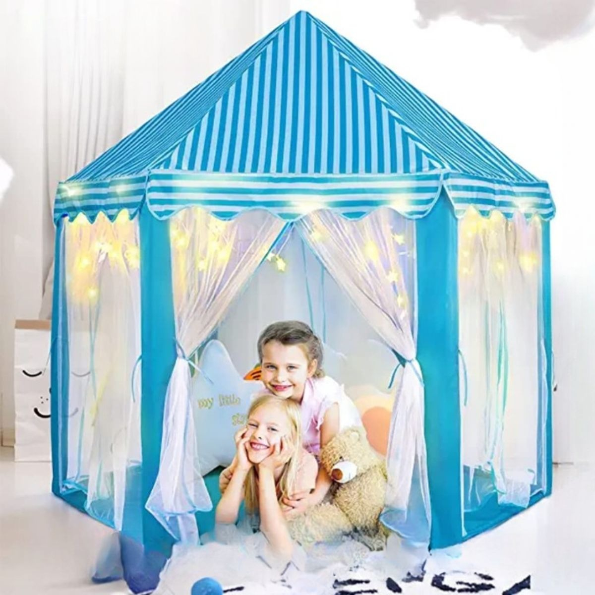 TIENDA DE CAMPAÑA ENSUEÑO CASTILLO HEXAGONAL PARA NIÑAS LAU - 7