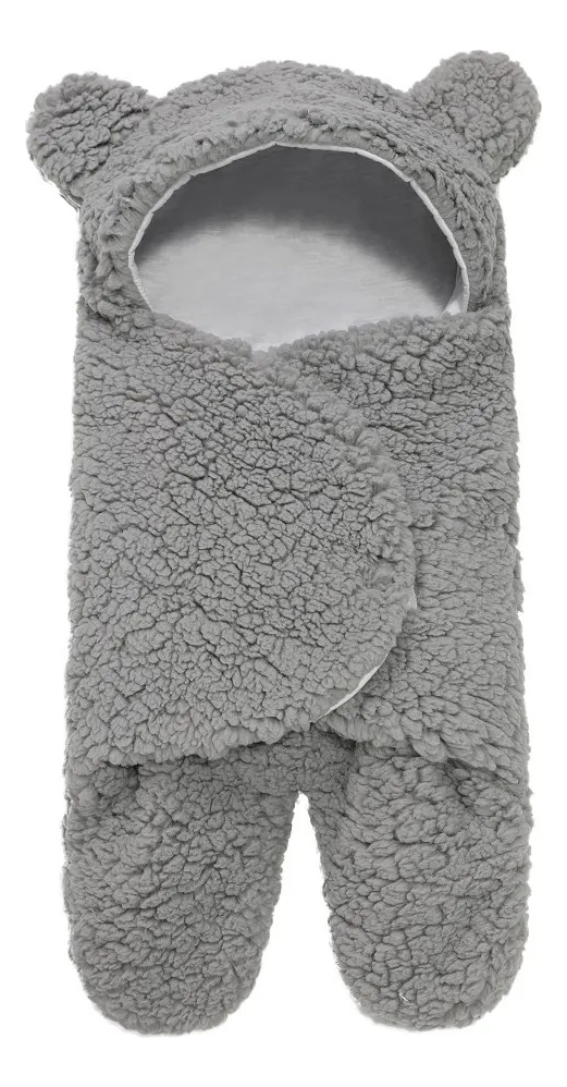 SACO DORMIR FORMA OSITO CAPUCHA POLAR CALIDO BEBE LAU - 1