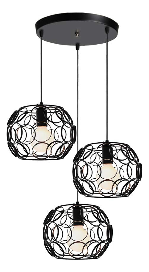 LAMPARA TECHO COLGANTE FORMA JAULA SALON ESTUDIO COCINA LAU - 1