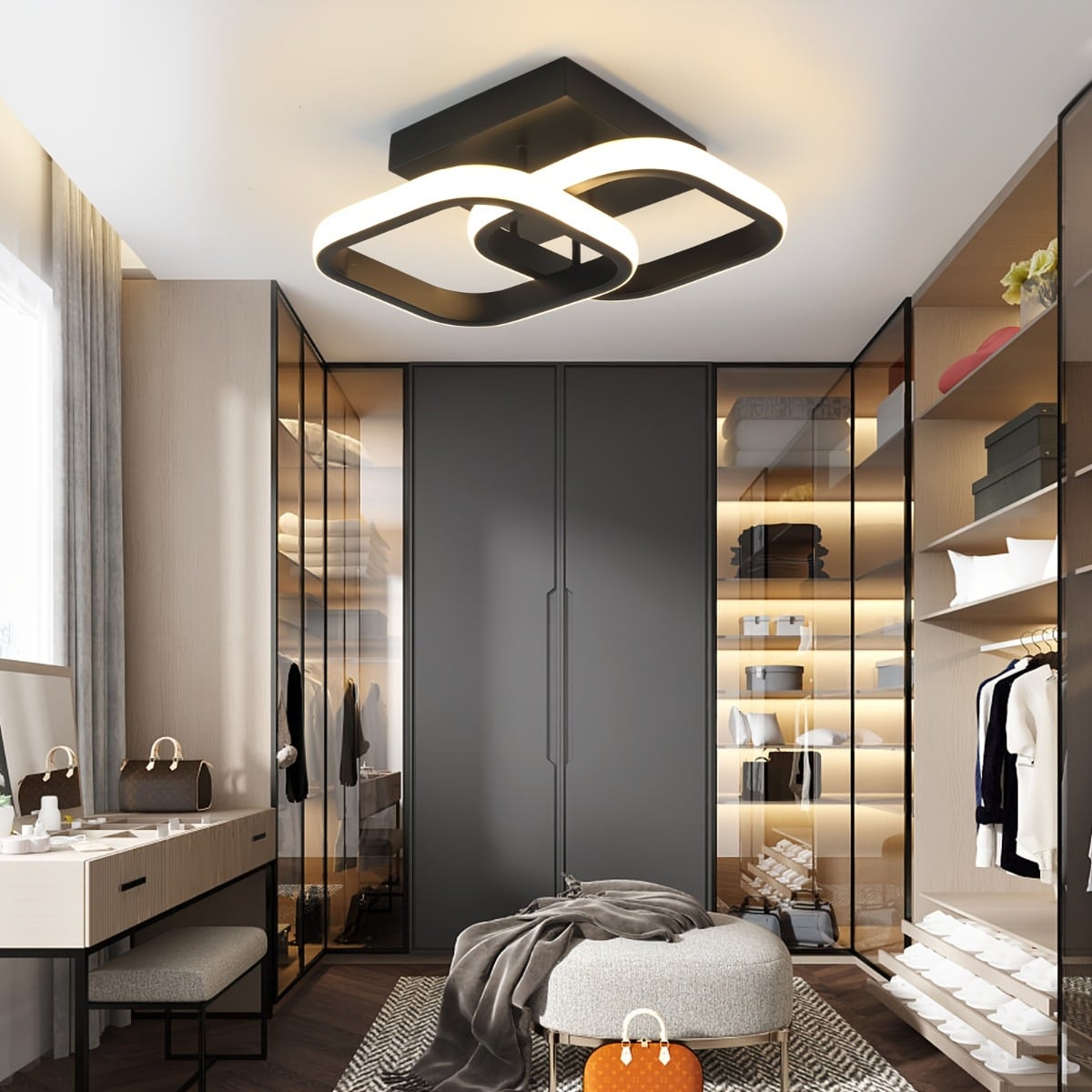 LAMPPARA TECHO PLAFON CUADRADA LED INTERIOR HOGAR LAU - 5